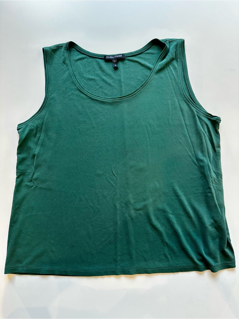 Eileen Fisher 100% Silk Green Tank Top Size M
